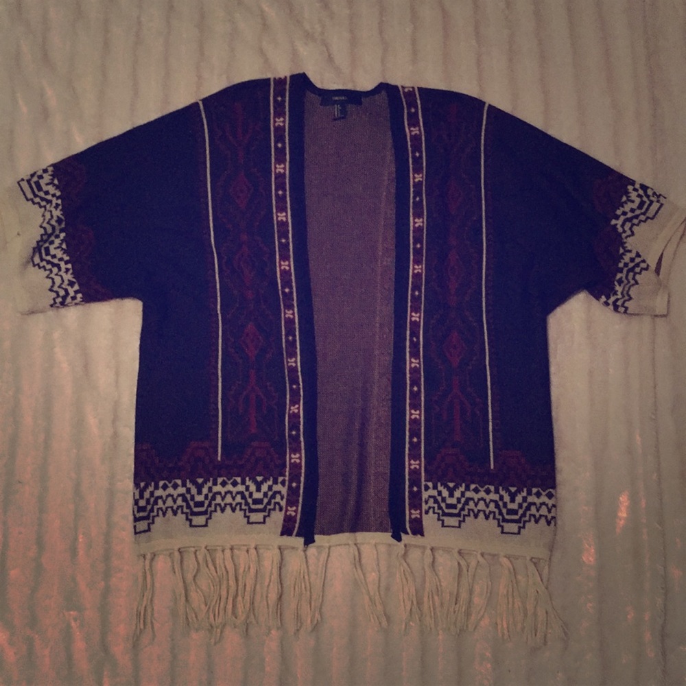 Forever 21 cardigan sweater Aztec boho design